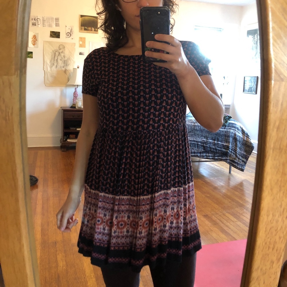 Whimsical patterned tunic dress